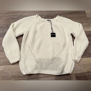 Women’s White Knit Textured Sweater